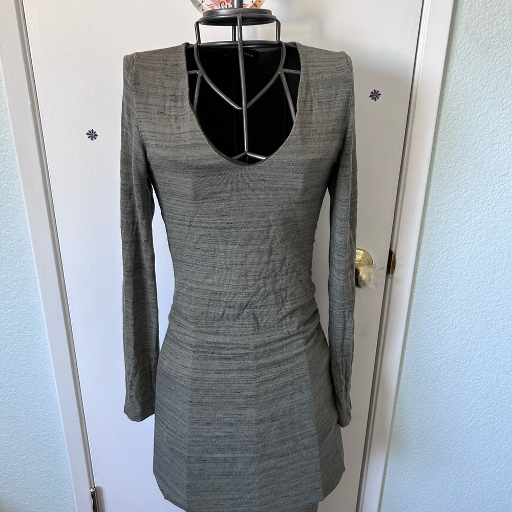 naked wardrobe olive greenish Long Sleeve Dress